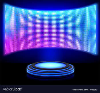 led video wall screen with glowing lights