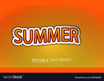 summer 3d editable text effect design