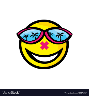 smile in beach icon logo