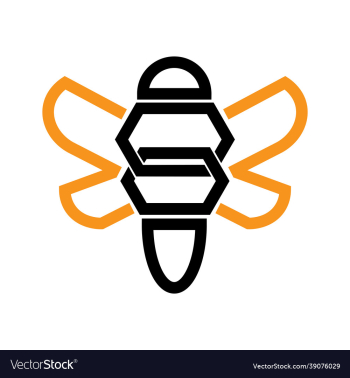 bee logo design in geometric style