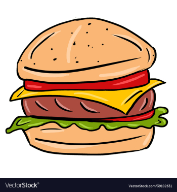 colored hand drawn burger