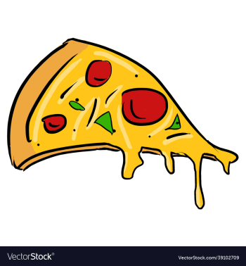 colored hand drawn pizza slice