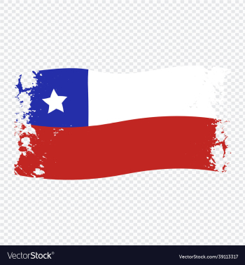 chile flag transparent with watercolor paint brush