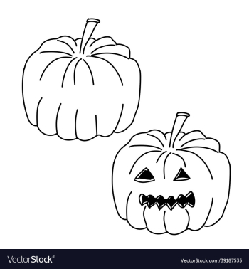 pumpkin jack with carved halloween isolated