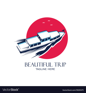 boat vacation logo design