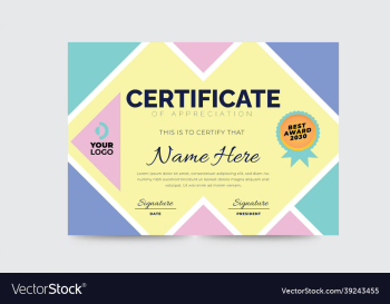 colorful corporate business certificate template