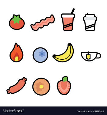 set of 11 food and drink icons