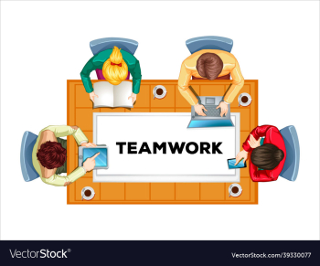 teamwork - working together on a desk