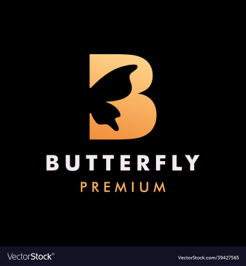 initial letter b butterfly logo icon