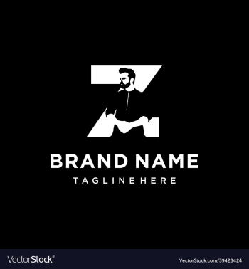 man silhouette initial letter fashion brand logo