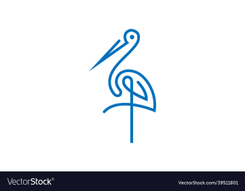 minimalist crane logo standing on one leg