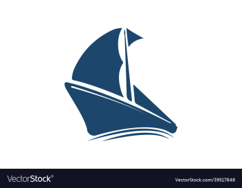 boat and ship logo design with open curtain