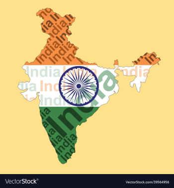 india flag in indian map