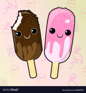 cute chocolate and strawberry ice cream