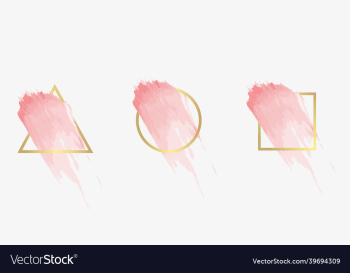 three frames with pink brush strokes
