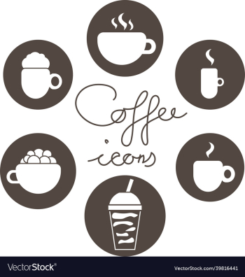 set of coffee icons logos