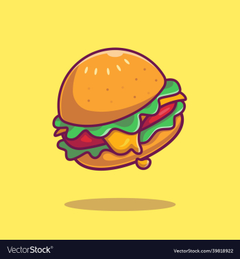 cheese burger cartoon icon