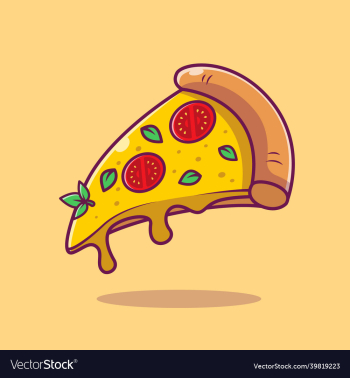 flying slice of pizza cartoon