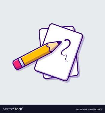 paper and pencil cartoon icon