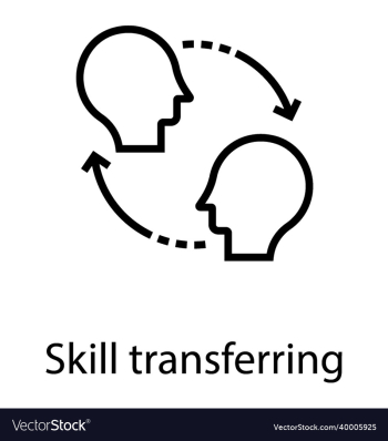 skill transferring line icon brain human person