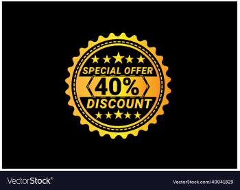40 percent discount label and sale banner design