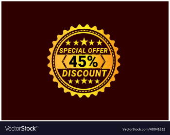 45 percent discount label and sale banner design