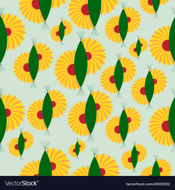 yellow abstract flowers seamless pattern