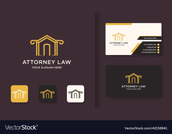 simple law house logo and business card
