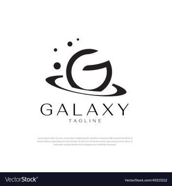 abstract dark galaxy star planet logo in open