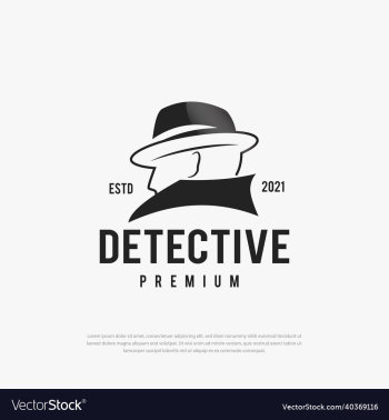detective man logo line art
