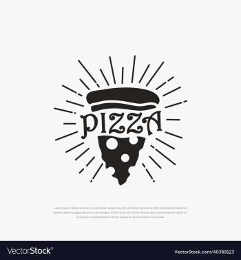 rustic restaurant glowing pizza logo