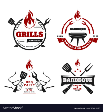 vintage barbecue collection logo design