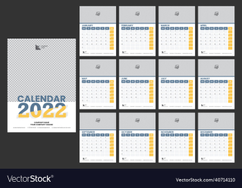 year 2022 monthly calendar template