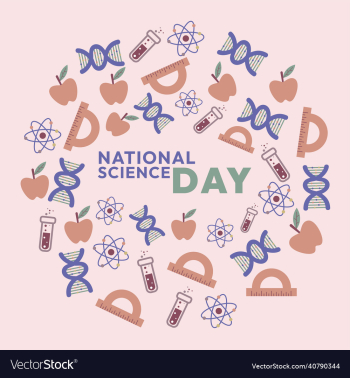 national science day with chemistry objects