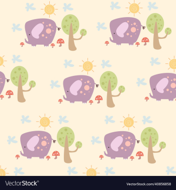 pastel colored elephant seamless pattern