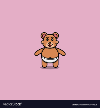 cute baby bear character logo icon cartoon