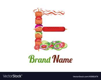 letter e food logo design template