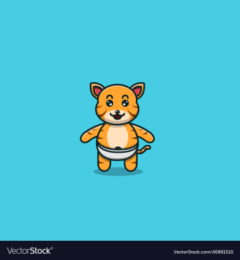 cute baby tiger character mascot icon