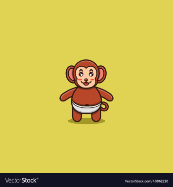 cute baby monkey character mascot logo