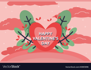 happy valentine day background with floral element