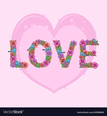 i love you valentine design with spring flowers