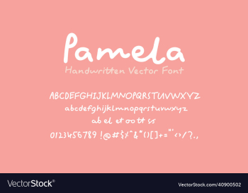 handwritten alphabet pamela font