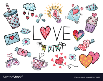 valentines day cute objects design