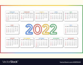 2022 new year calendar template design