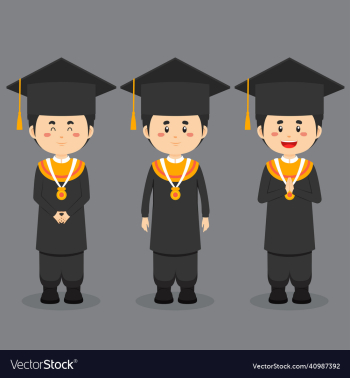 graduation character with expression