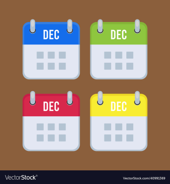 set of 4 paper calendar icons