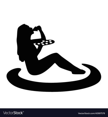 woman eating pizza silhouette