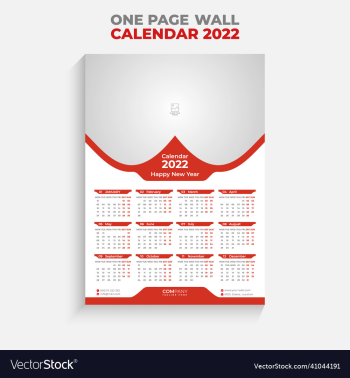 one page wall calendar 2022