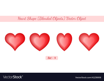 creative 3d heart shape set heart shape object