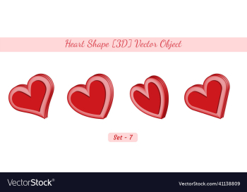 creative 3d heart object set heart shape object